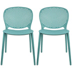 Sedie da pranzo impilabili senza braccioli, modellate opache, per patio, interni, esterni, cucina, camera da letto, set da 2
