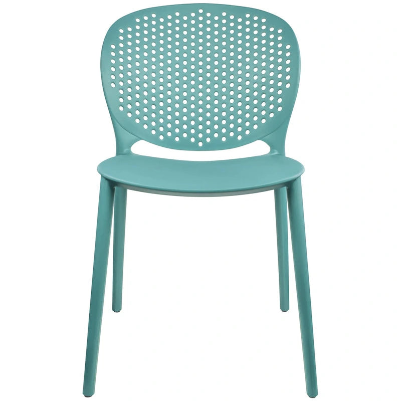 Sedie da pranzo impilabili senza braccioli, modellate opache, per patio, interni, esterni, cucina, camera da letto, set da 2
