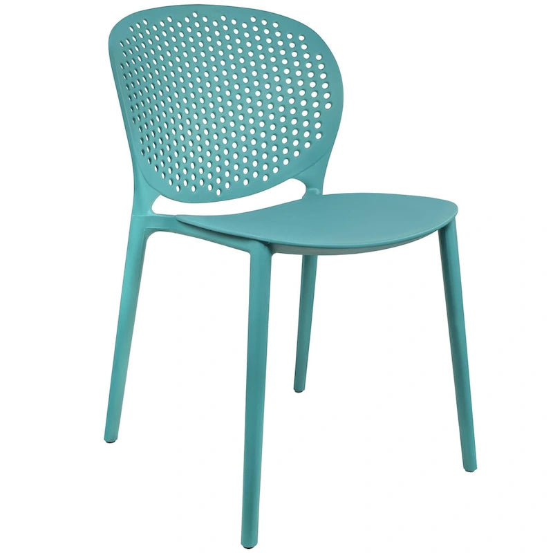 Sedie da pranzo impilabili senza braccioli, modellate opache, per patio, interni, esterni, cucina, camera da letto, set da 2