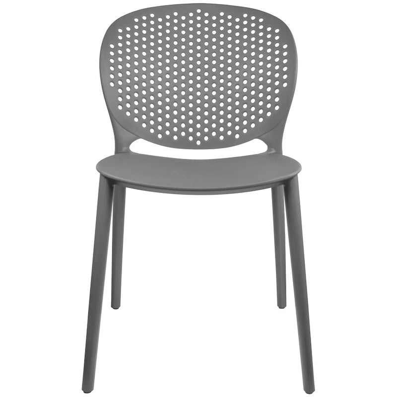 Sedie da pranzo impilabili senza braccioli, modellate opache, per patio, interni, esterni, cucina, camera da letto, set da 2