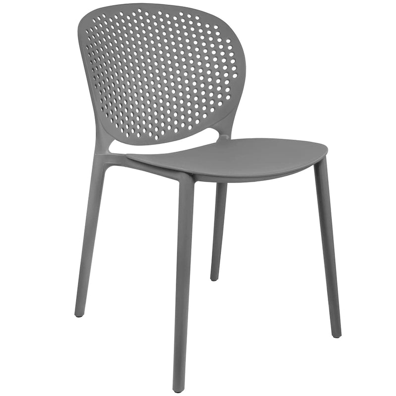 Sedie da pranzo impilabili senza braccioli, modellate opache, per patio, interni, esterni, cucina, camera da letto, set da 2