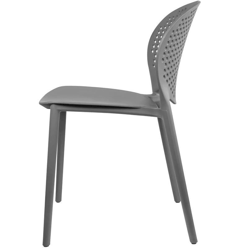 Sedie da pranzo impilabili senza braccioli, modellate opache, per patio, interni, esterni, cucina, camera da letto, set da 2