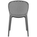 Sedie da pranzo impilabili senza braccioli, modellate opache, per patio, interni, esterni, cucina, camera da letto, set da 2