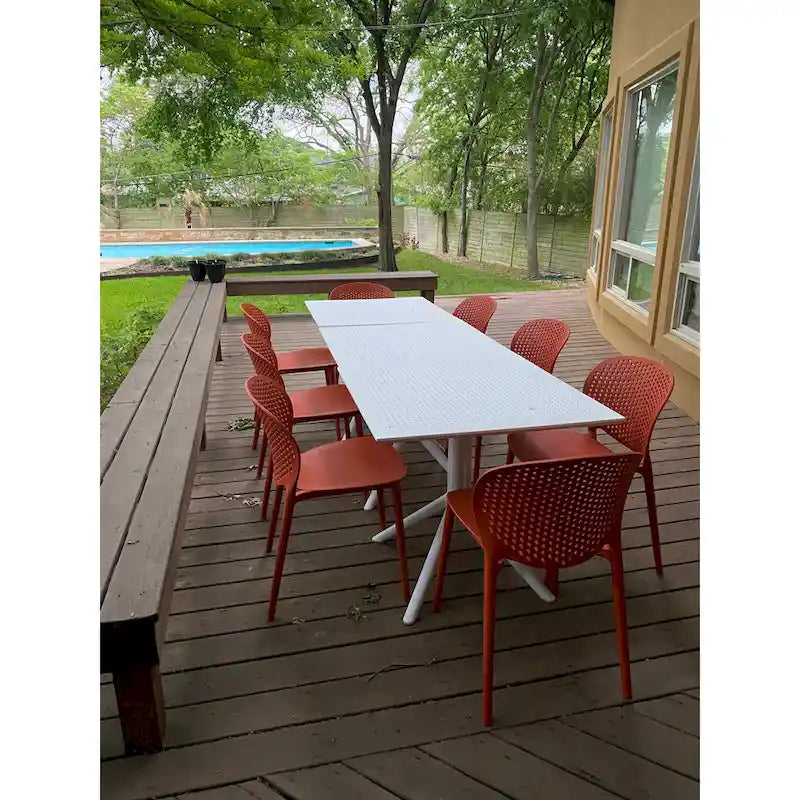 Sedie da pranzo impilabili senza braccioli, modellate opache, per patio, interni, esterni, cucina, camera da letto, set da 2