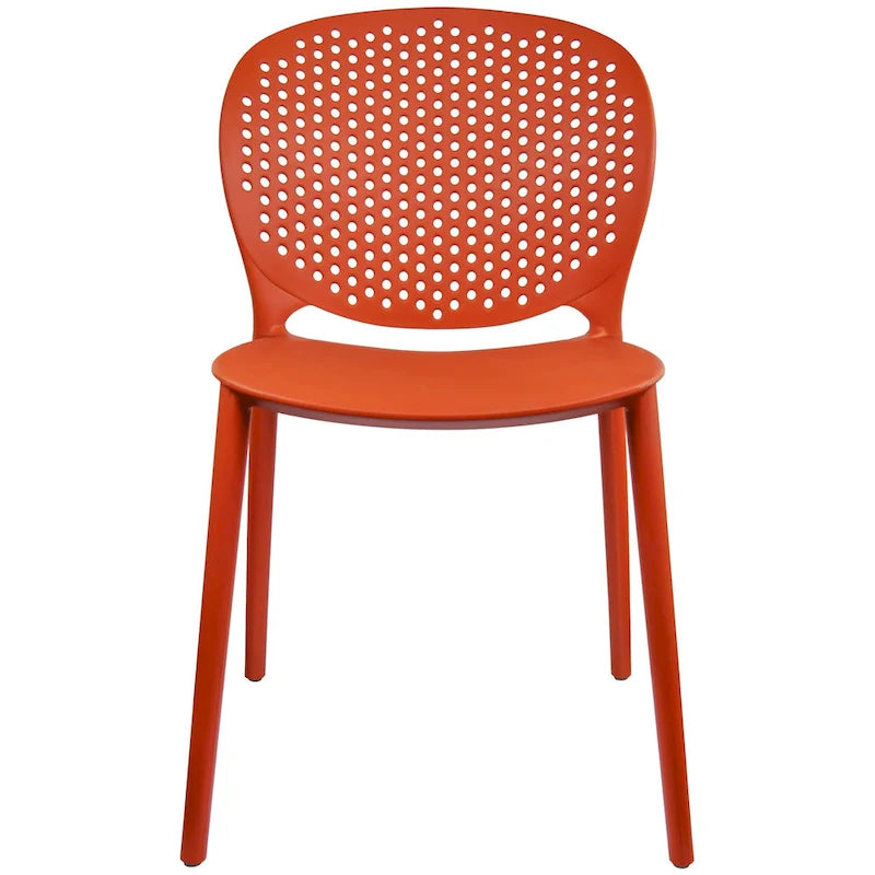 Sedie da pranzo impilabili senza braccioli, modellate opache, per patio, interni, esterni, cucina, camera da letto, set da 2