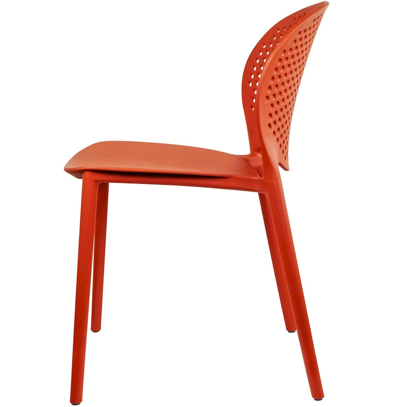 Sedie da pranzo impilabili senza braccioli, modellate opache, per patio, interni, esterni, cucina, camera da letto, set da 2