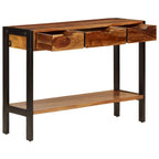 Credenza con 3 cassetti 110x35x75 cm in legno massello di sheesham