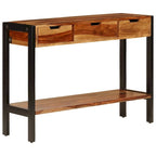 Credenza con 3 cassetti 110x35x75 cm in legno massello di sheesham