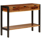 Credenza con 3 cassetti 110x35x75 cm in legno massello di sheesham
