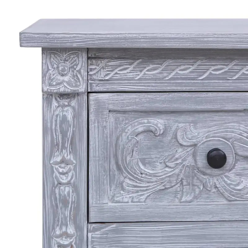 Credenza con 2 Cassetti 35,4x11,8x23,6 cm in Legno Massello di Mogano