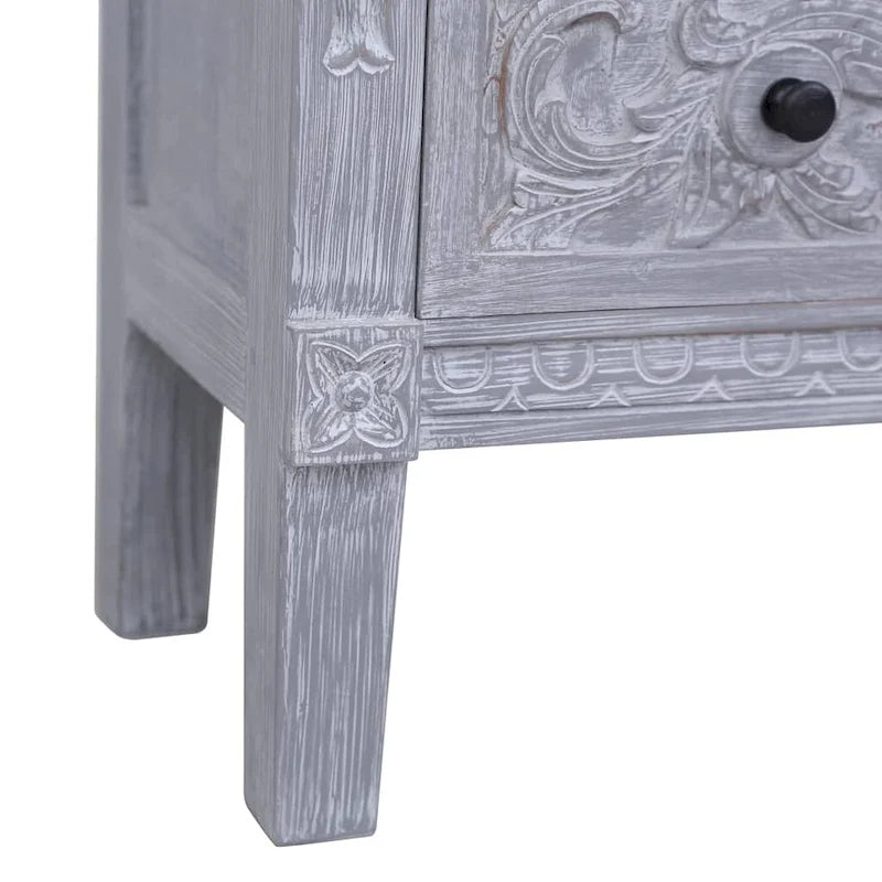 Credenza con 2 Cassetti 35,4x11,8x23,6 cm in Legno Massello di Mogano