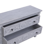 Credenza con 2 Cassetti 35,4x11,8x23,6 cm in Legno Massello di Mogano