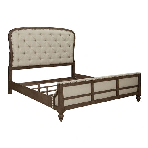 Set camera da letto Americana Farmhouse con letto, cassettiera e specchio
