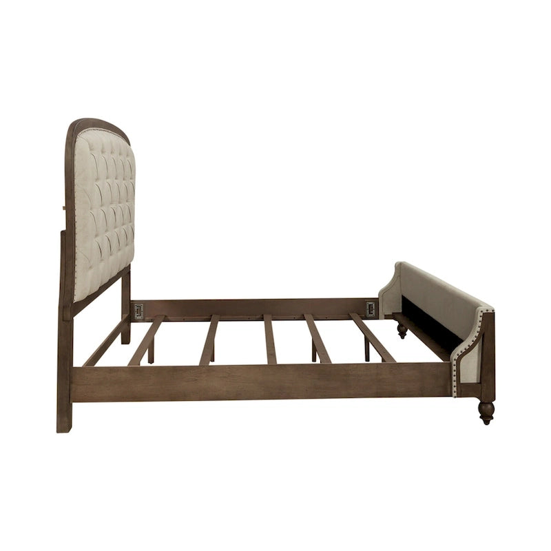 Set camera da letto Americana Farmhouse con letto, cassettiera e specchio