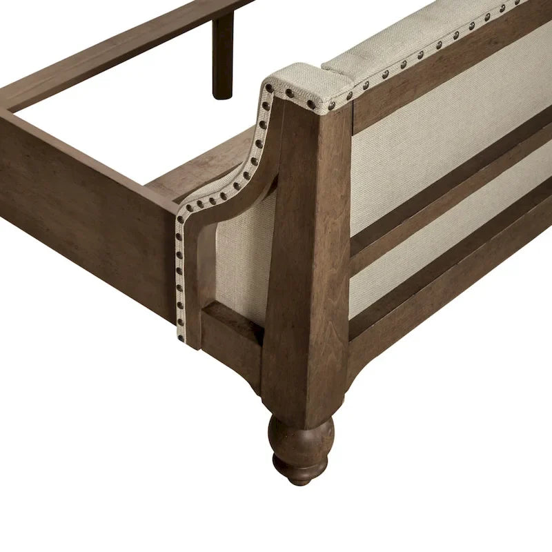 Set camera da letto Americana Farmhouse con letto, cassettiera e specchio
