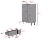 Cassettiera Moderna in Legno a 5 Cassetti con Gambe Regolabili in Metallo
