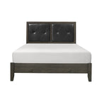 Set Camera da Letto Contemporaneo 3 Pezzi Letto Comodino Cassettiera Finitura Grigio Scuro