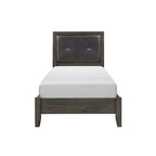 Set Camera da Letto Contemporaneo 3 Pezzi Letto Comodino Cassettiera Finitura Grigio Scuro