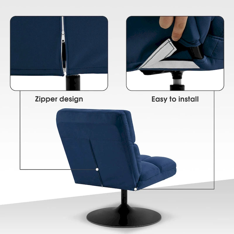 Poltrone girevoli di design, sedie moderne da salotto, poltrone senza braccioli imbottite