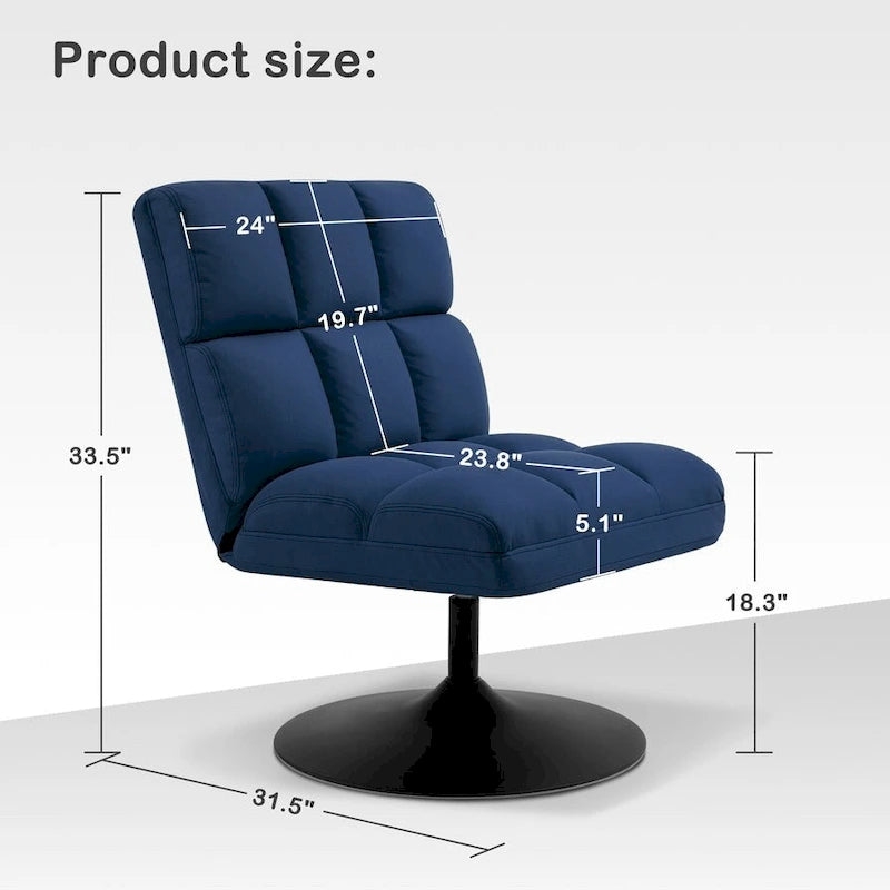 Poltrone girevoli di design, sedie moderne da salotto, poltrone senza braccioli imbottite