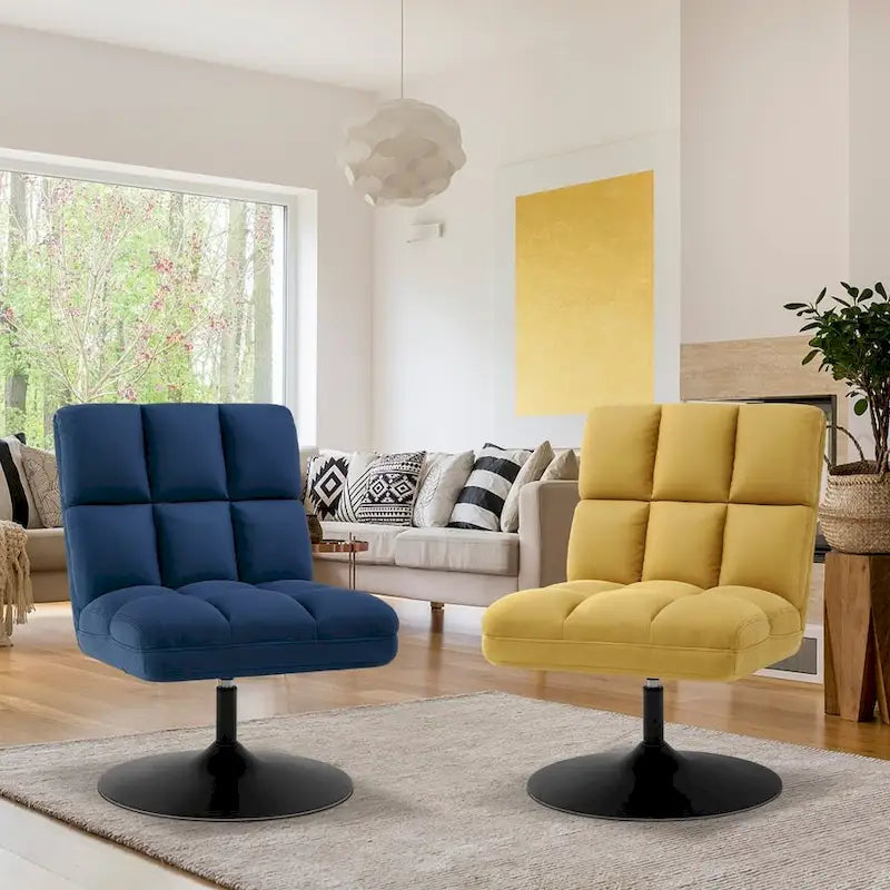 Poltrone girevoli di design, sedie moderne da salotto, poltrone senza braccioli imbottite