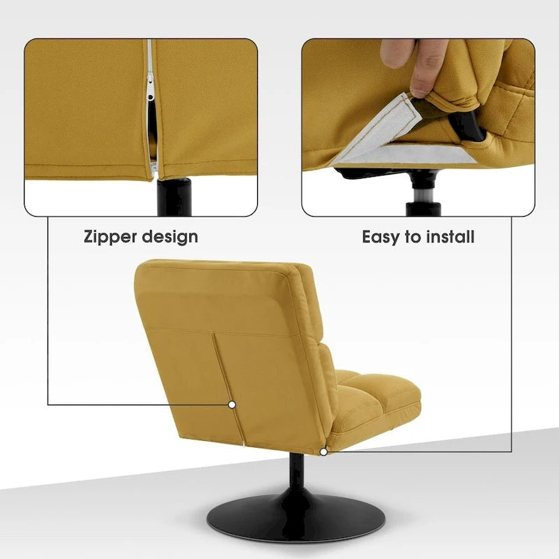 Poltrone girevoli di design, sedie moderne da salotto, poltrone senza braccioli imbottite