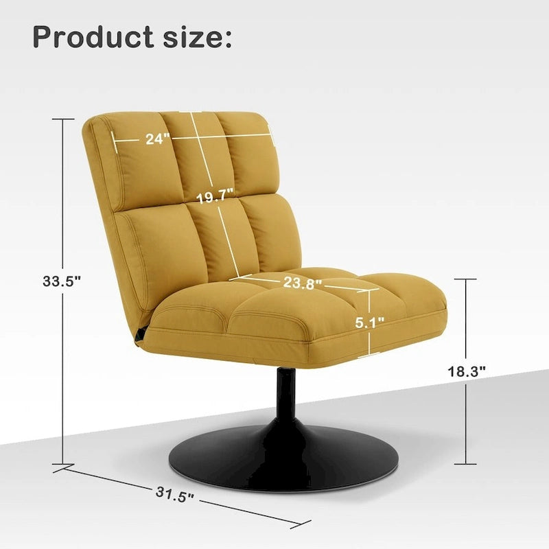 Poltrone girevoli di design, sedie moderne da salotto, poltrone senza braccioli imbottite