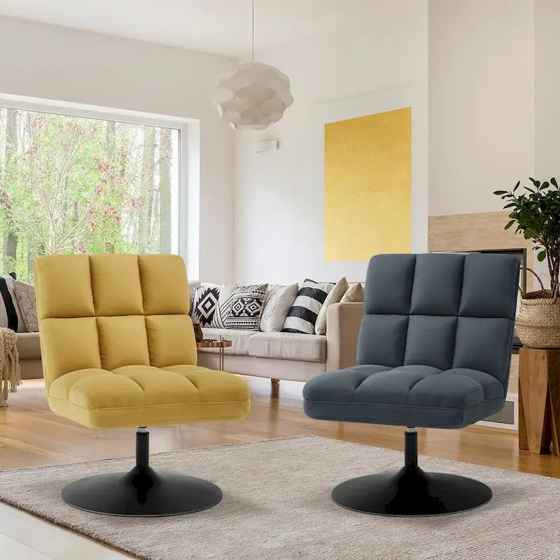 Poltrone girevoli di design, sedie moderne da salotto, poltrone senza braccioli imbottite