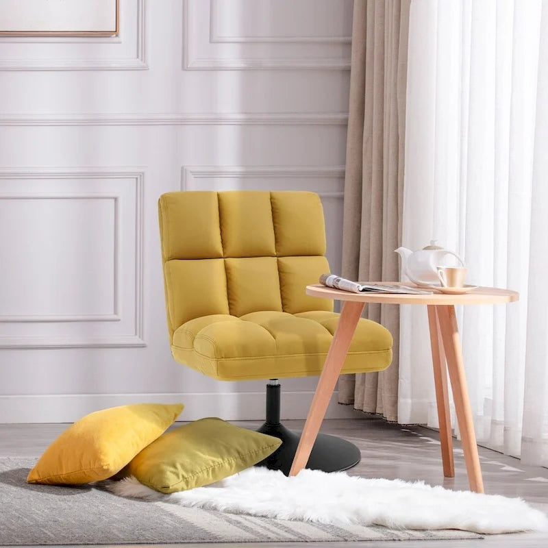 Poltrone girevoli di design, sedie moderne da salotto, poltrone senza braccioli imbottite
