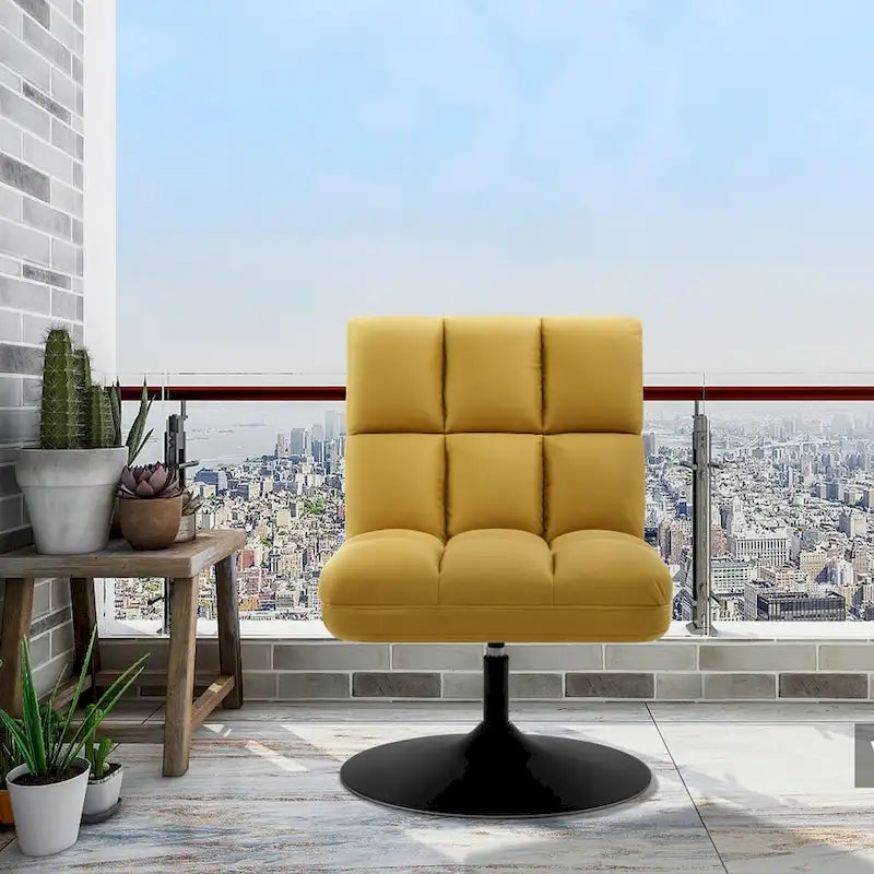 Poltrone girevoli di design, sedie moderne da salotto, poltrone senza braccioli imbottite