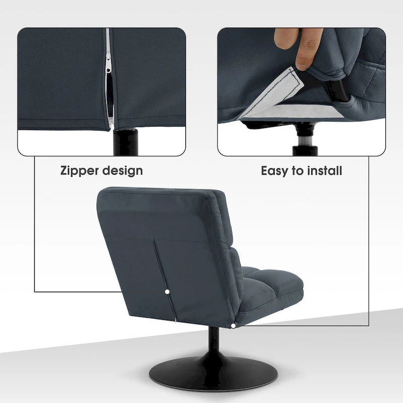 Poltrone girevoli di design, sedie moderne da salotto, poltrone senza braccioli imbottite
