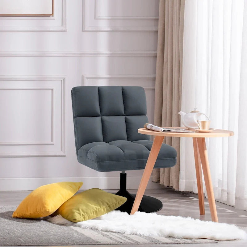 Poltrone girevoli di design, sedie moderne da salotto, poltrone senza braccioli imbottite