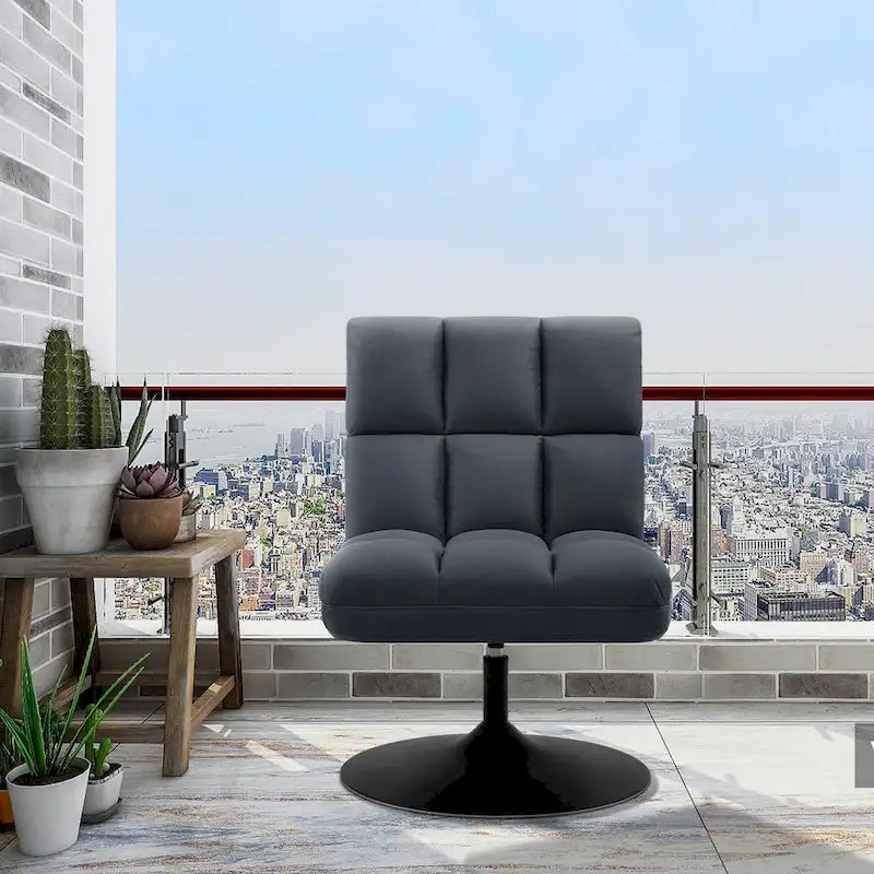 Poltrone girevoli di design, sedie moderne da salotto, poltrone senza braccioli imbottite