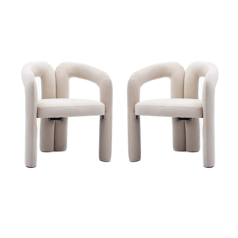 Sedia Accent/da Pranzo in Tessuto con Design Contemporaneo / Sedie Laterali a Botte Sedia da Cucina per Soggiorno Set da 2