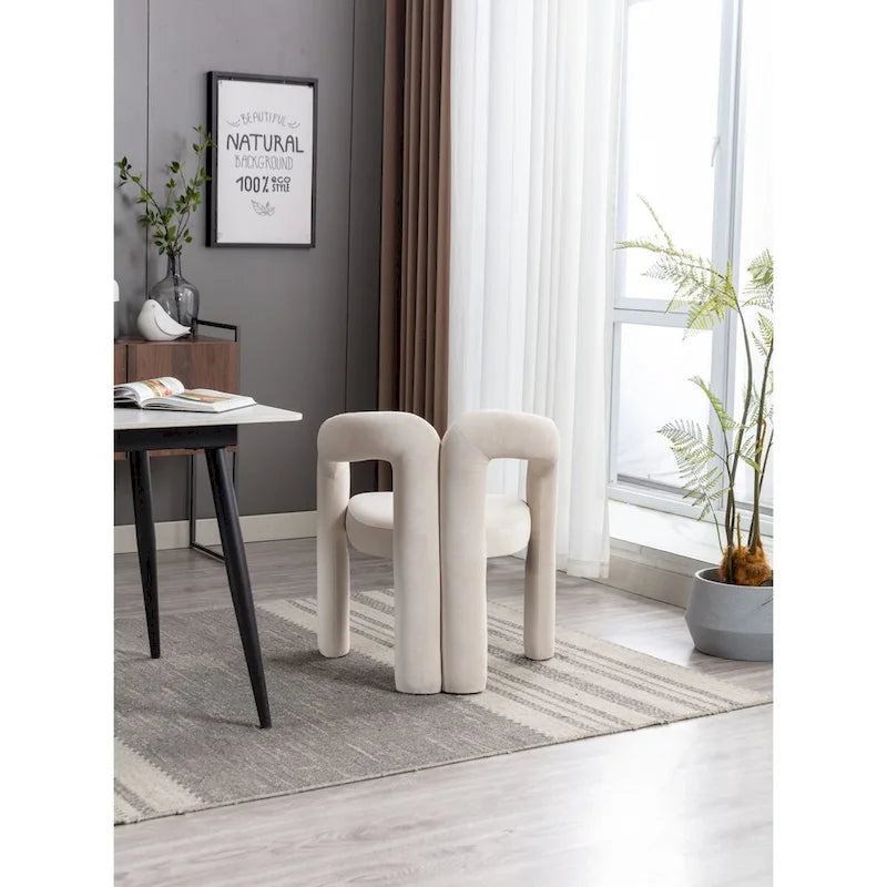 Sedia Accent/da Pranzo in Tessuto con Design Contemporaneo / Sedie Laterali a Botte Sedia da Cucina per Soggiorno Set da 2