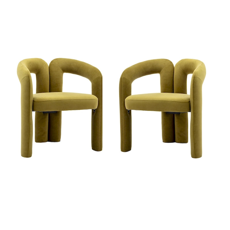 Sedia Accent/da Pranzo in Tessuto con Design Contemporaneo / Sedie Laterali a Botte Sedia da Cucina per Soggiorno Set da 2