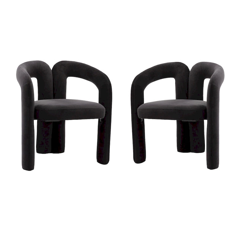 Sedia Accent/da Pranzo in Tessuto con Design Contemporaneo / Sedie Laterali a Botte Sedia da Cucina per Soggiorno Set da 2