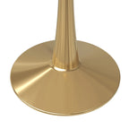 Tavolo da pranzo rotondo Bristol 40 per 4 persone con piano in MDF e base in acciaio dorato per cucina e sala da pranzo