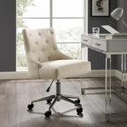 Sedia da ufficio in tessuto imbottita girevole tufted Carson Carrington Lagefors