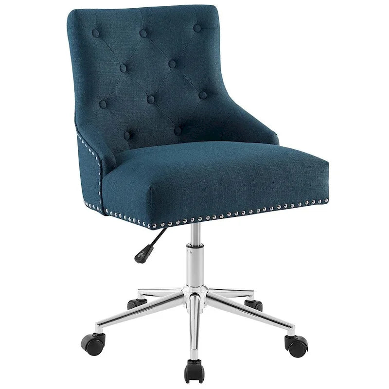 Sedia da ufficio in tessuto imbottita girevole tufted Carson Carrington Lagefors