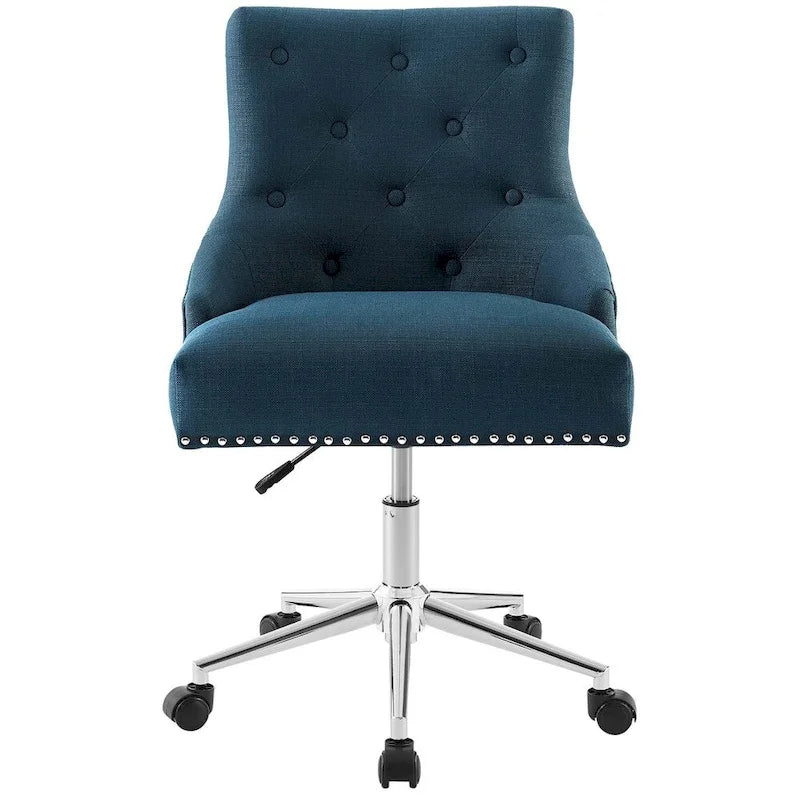 Sedia da ufficio in tessuto imbottita girevole tufted Carson Carrington Lagefors