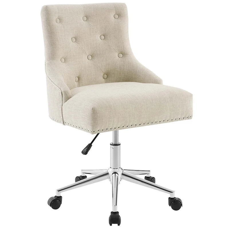 Sedia da ufficio in tessuto imbottita girevole tufted Carson Carrington Lagefors