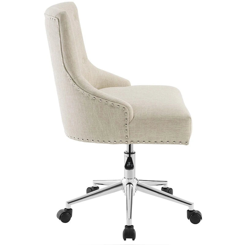 Sedia da ufficio in tessuto imbottita girevole tufted Carson Carrington Lagefors