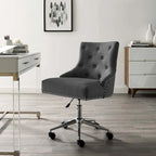 Sedia da ufficio in tessuto imbottita girevole tufted Carson Carrington Lagefors