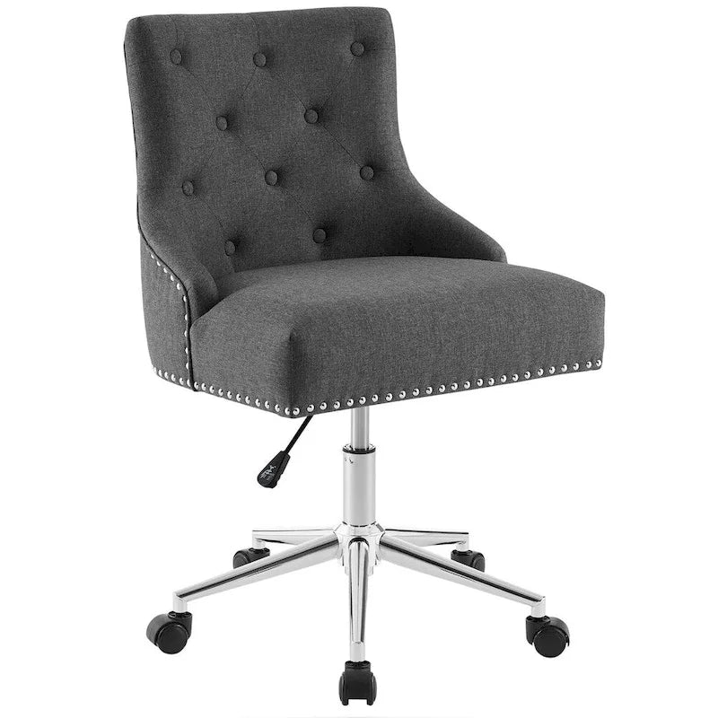 Sedia da ufficio in tessuto imbottita girevole tufted Carson Carrington Lagefors