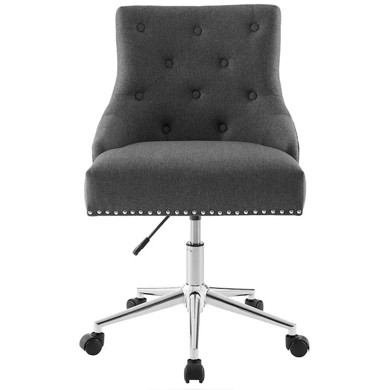 Sedia da ufficio in tessuto imbottita girevole tufted Carson Carrington Lagefors