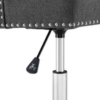 Sedia da ufficio in tessuto imbottita girevole tufted Carson Carrington Lagefors