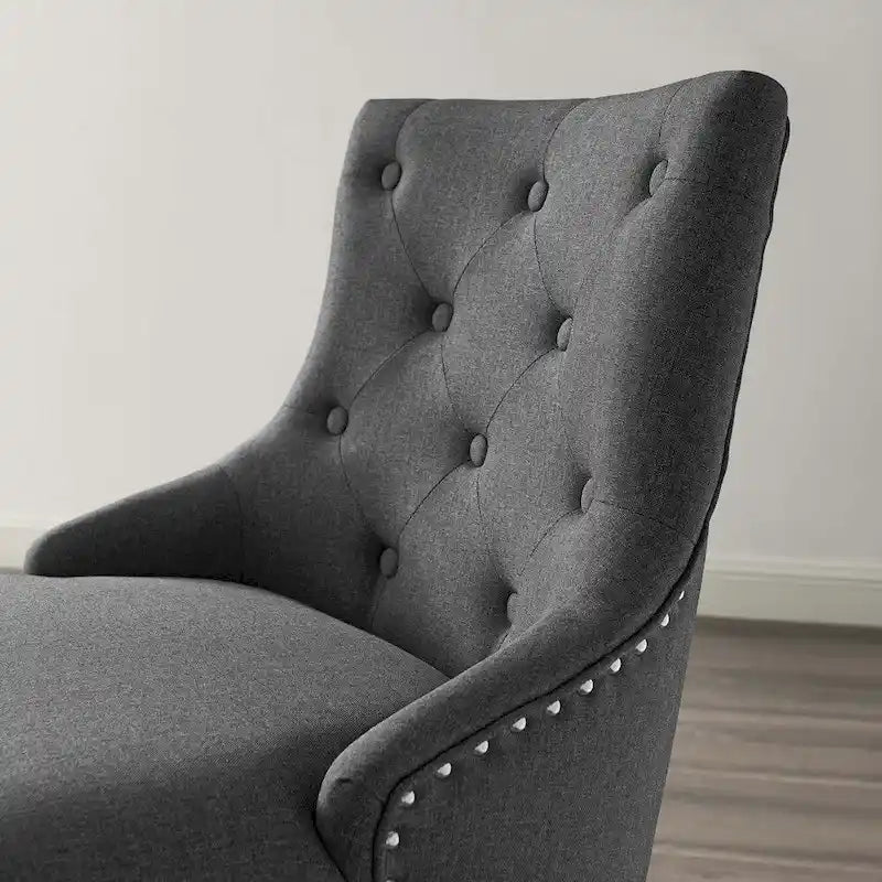 Sedia da ufficio in tessuto imbottita girevole tufted Carson Carrington Lagefors