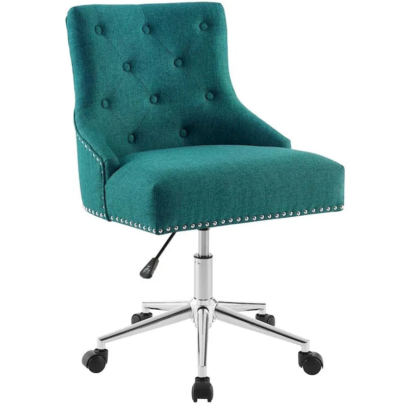 Sedia da ufficio in tessuto imbottita girevole tufted Carson Carrington Lagefors