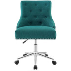 Sedia da ufficio in tessuto imbottita girevole tufted Carson Carrington Lagefors